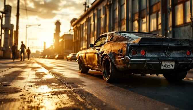 Classic Car Sunset