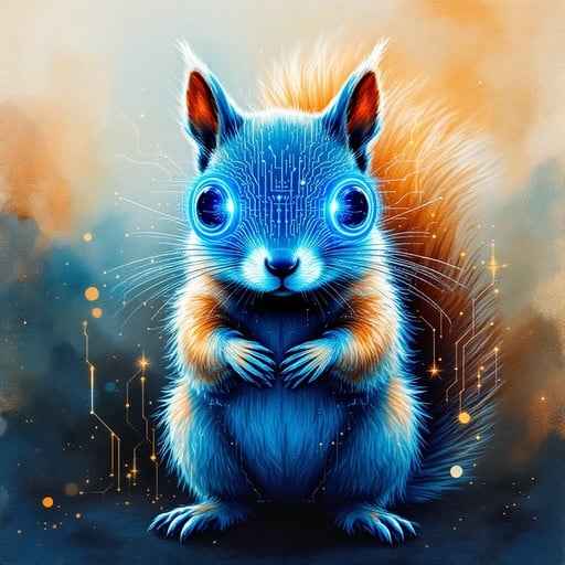 Cyberpunk Squirrel Glows