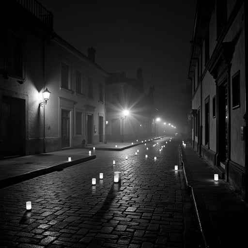 Illuminated Misty Street