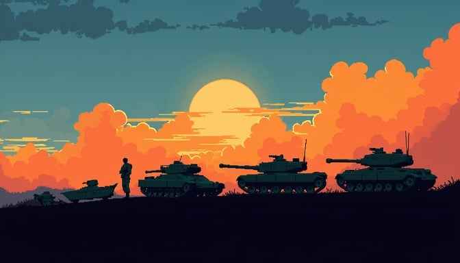 Tanks At Sunset