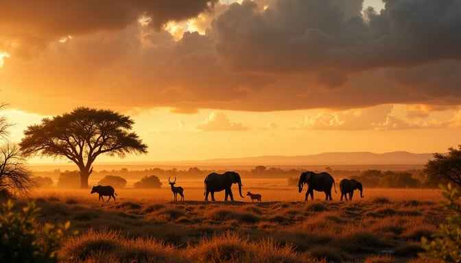 Golden Safari Silhouettes