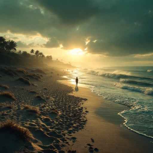 Sunset Beach Silhouette