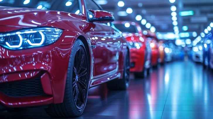 Red cars lineup