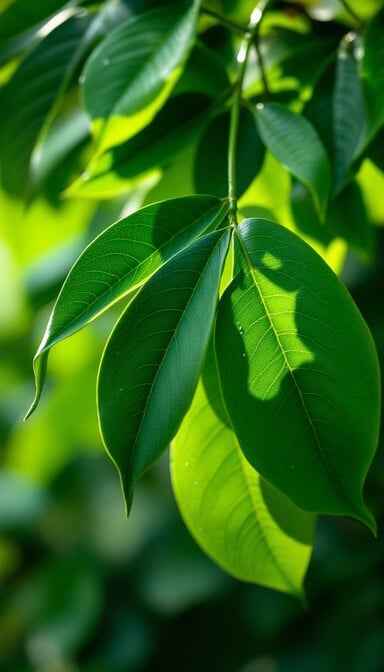 Luminous Mango Leaves