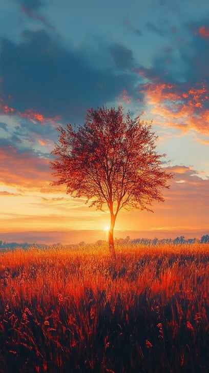 Sunset Tree Silhouette