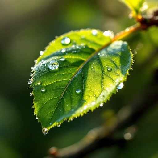 Dewy Leaf Close-up