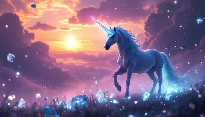Mystical Sunset Unicorn