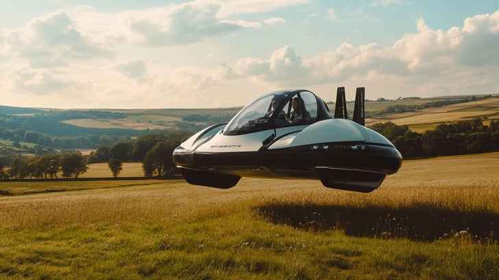 Flying car hovering