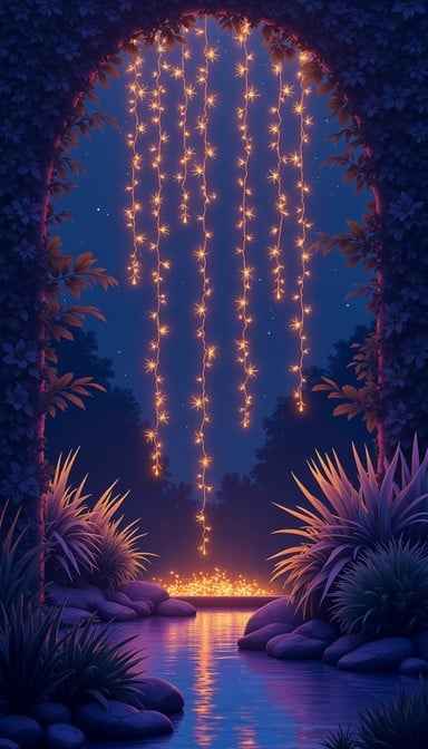 Luminous Night Cascade