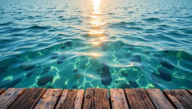 Sunlit Ocean Dock