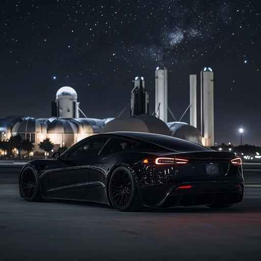 Sleek black car Sleek black car