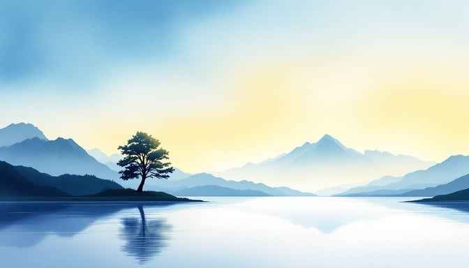 Solitary Lake Reflection