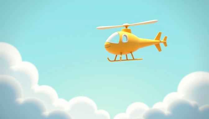 Cheerful Yellow Helicopter