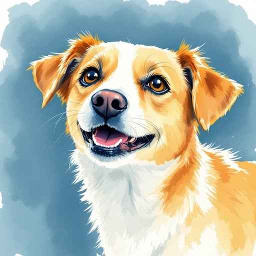 Happy Watercolor Pup