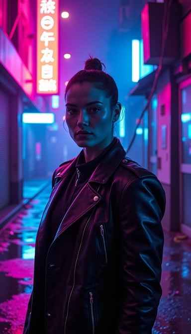 Neon Night Portrait