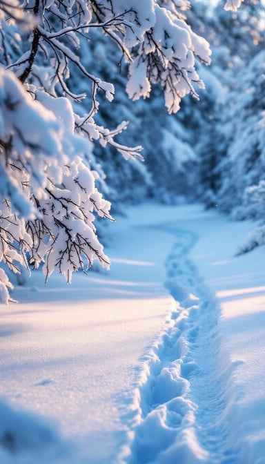 Snowy Forest Path