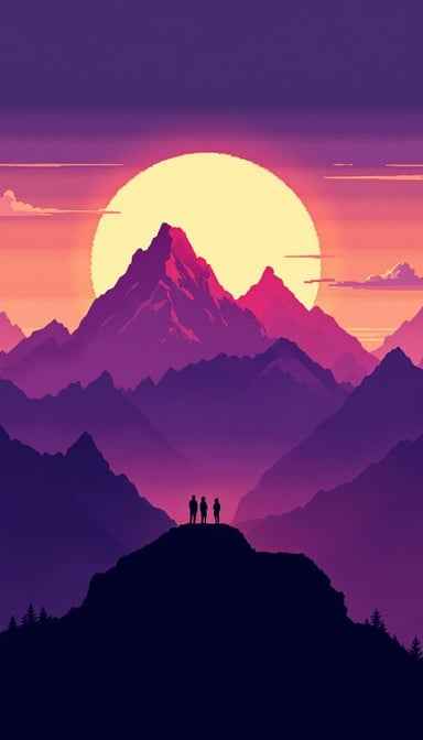 Mountains Meet Sunset