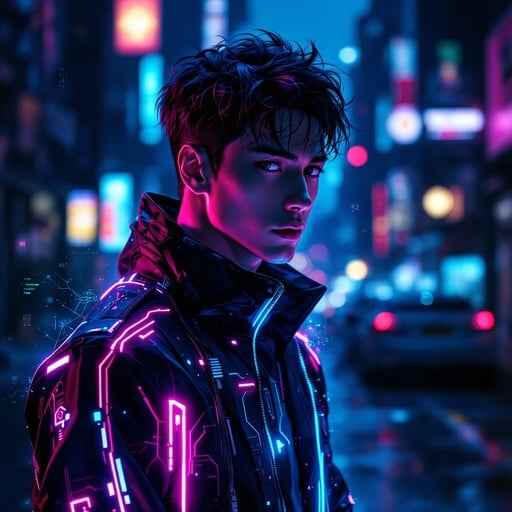 Neon Cyberpunk Guy
