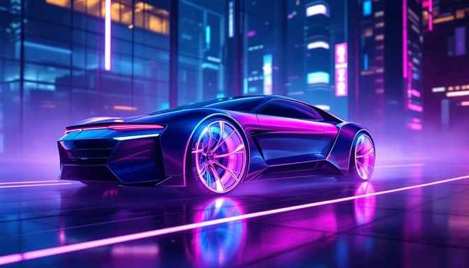 Futuristic Holographic Roadster Futuristic Holographic Roadster
