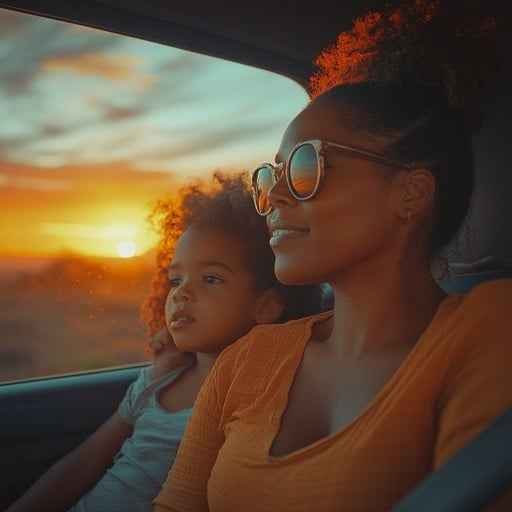 Sunset car ride