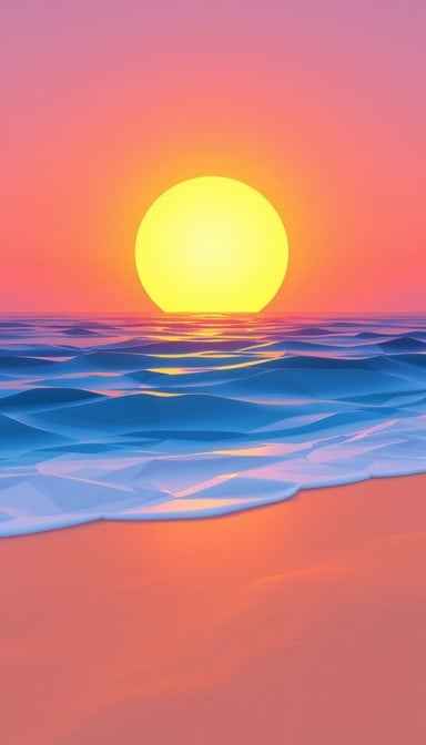 Geometric Ocean Sunset