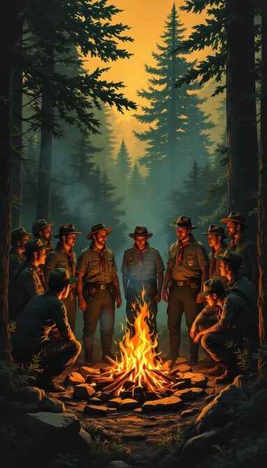 Scouts Around Fire