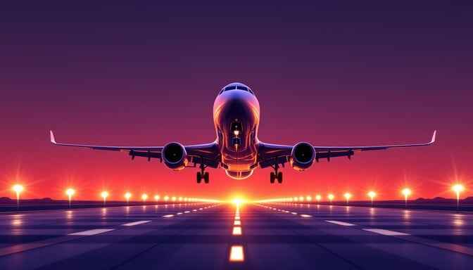 Sunset Runway Takeoff Sunset Runway Takeoff