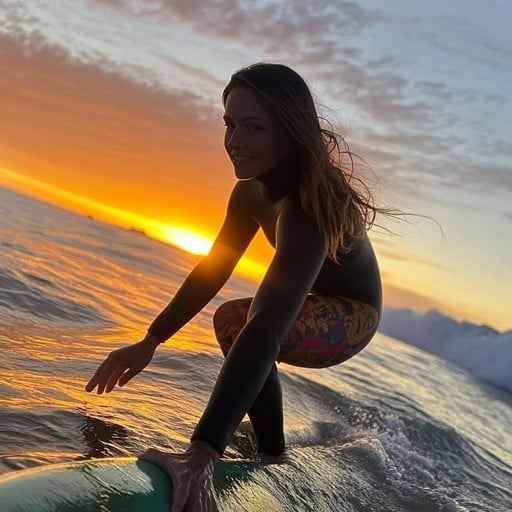 Surfing at Sunset
