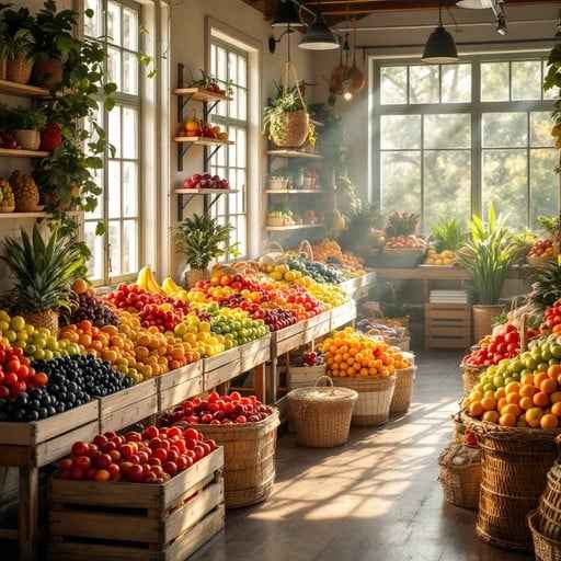 Sunny fruit market
