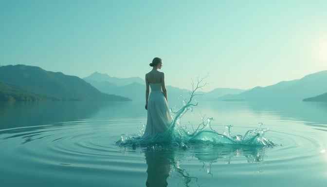 Tranquil Water Silhouette