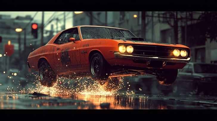 Car Splashing Water