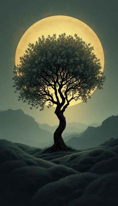 Moonlit Tree Silhouette