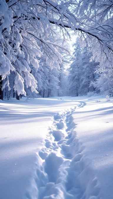 Snowy Forest Path