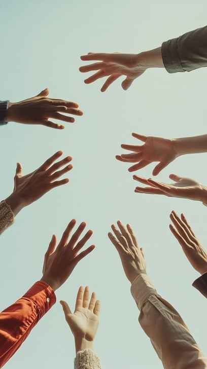 Reaching Hands Skyward