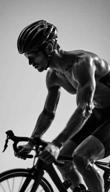 Cyclist's Powerful Moment