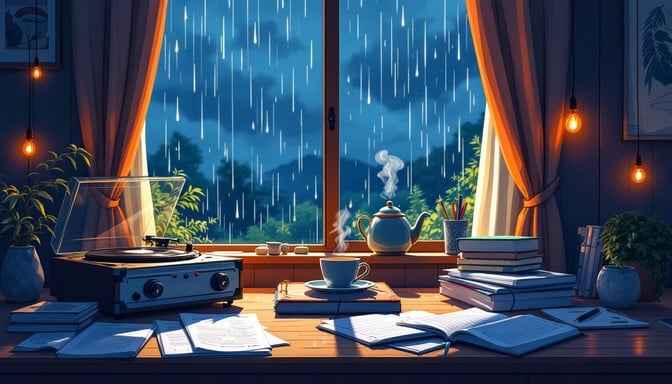 Rainy Study Sanctuary Rainy Study Sanctuary