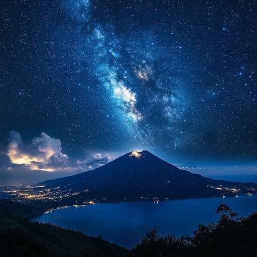 Starry mountain night Starry mountain night
