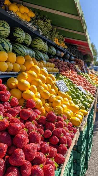 Colorful fruit stand
