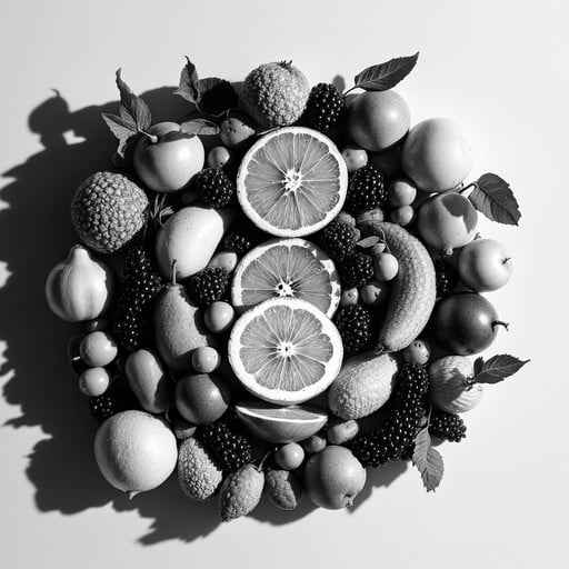Monochrome Fruit Spiral Monochrome Fruit Spiral