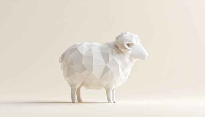 Geometric Sheep Sculpture