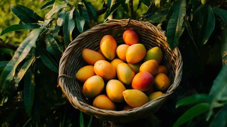 Basket of mangoes