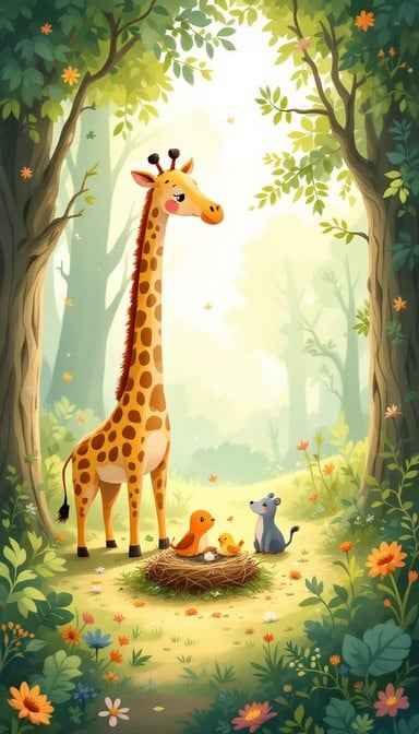 Giraffe Helps Birds Giraffe Helps Birds