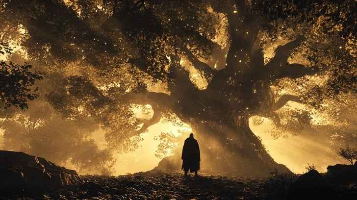 Mystical Silhouetted Figure