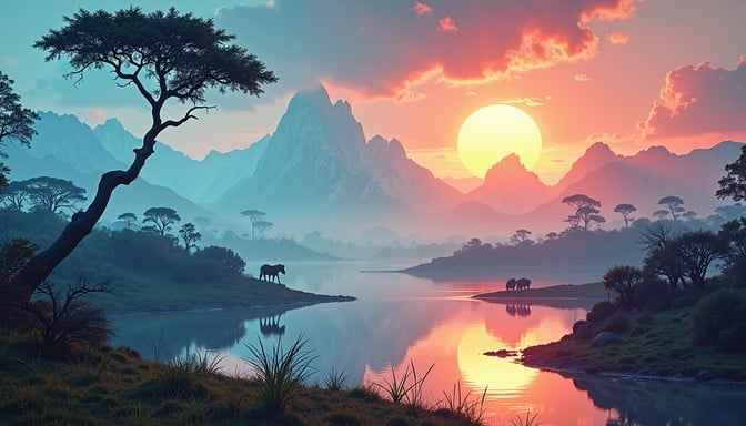 Tranquil Sunset Reflection