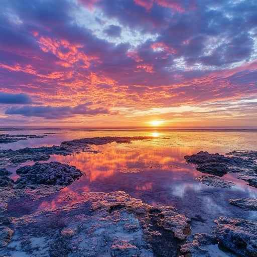 Sunset over water