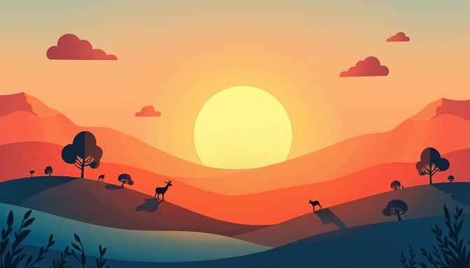 Serene Sunset Silhouettes