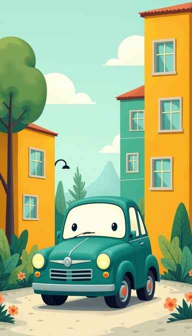 Friendly Turquoise Car