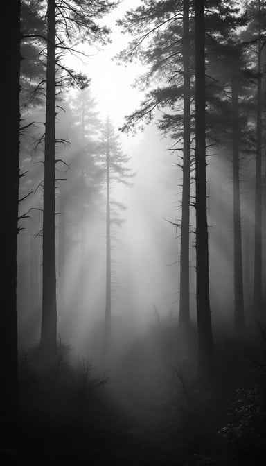 Misty Forest Silhouettes