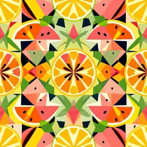 Kaleidoscopic Fruit Pattern Kaleidoscopic Fruit Pattern