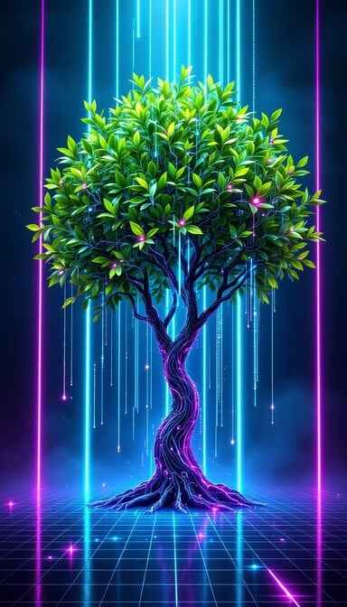 Digital Tree Glows Digital Tree Glows